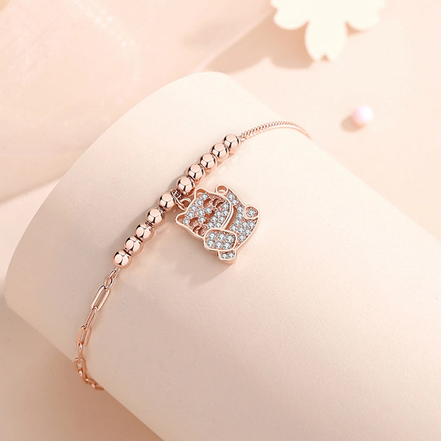 925 Sterling Silver Paperclip Chain cable chain Bracelets Elegant