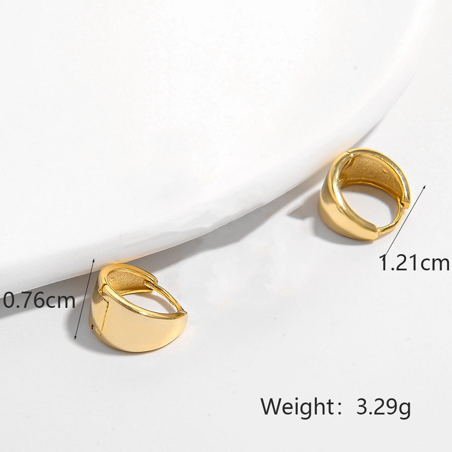 1 Pair White Gold Plated 925 Sterling Silver 925 Sterling Silver Earrings Round Ear clip