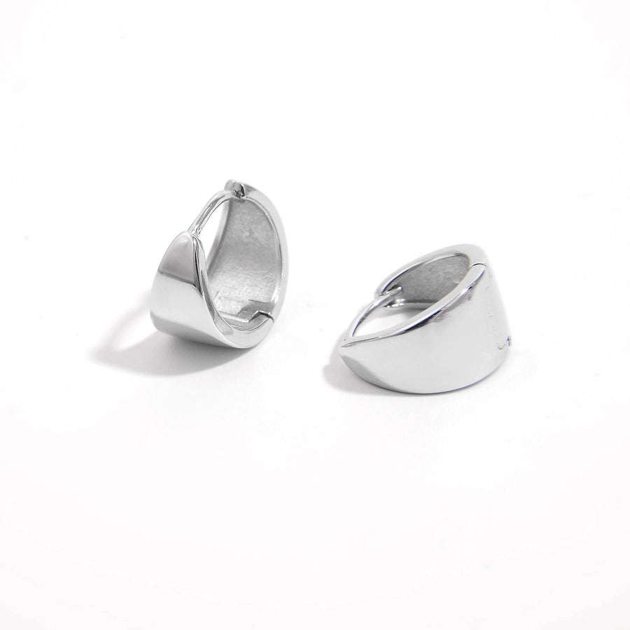 1 Pair White Gold Plated 925 Sterling Silver 925 Sterling Silver Earrings Round Ear clip