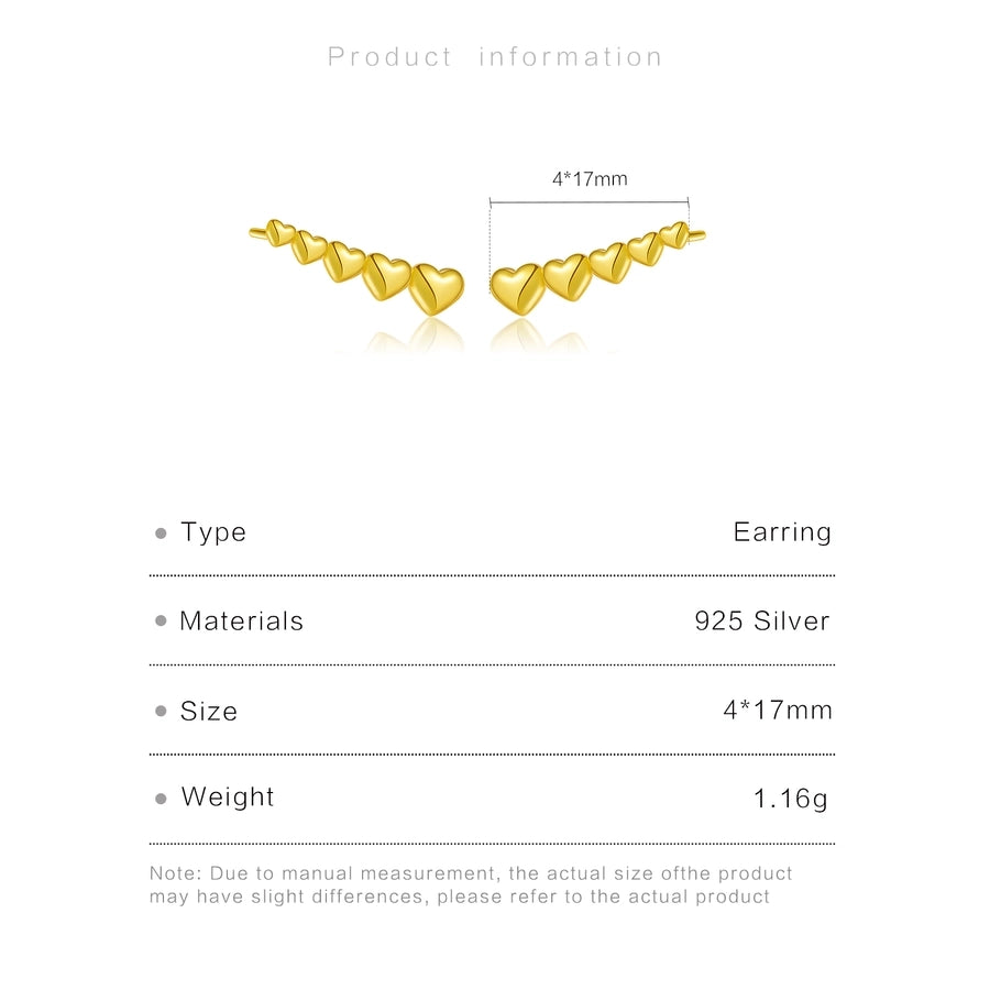 1 Pair 18K Gold Plated White Gold Plated 925 Sterling Silver Zircon 925 Sterling Silver Earrings Geometric Ear Studs