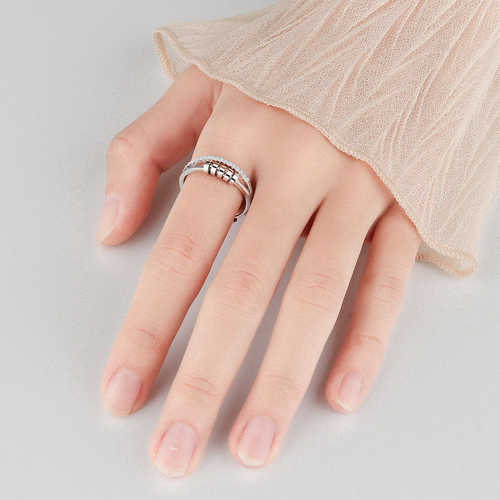 Multi-Layer Geometric Style Anxiety Fidget Slider Ring