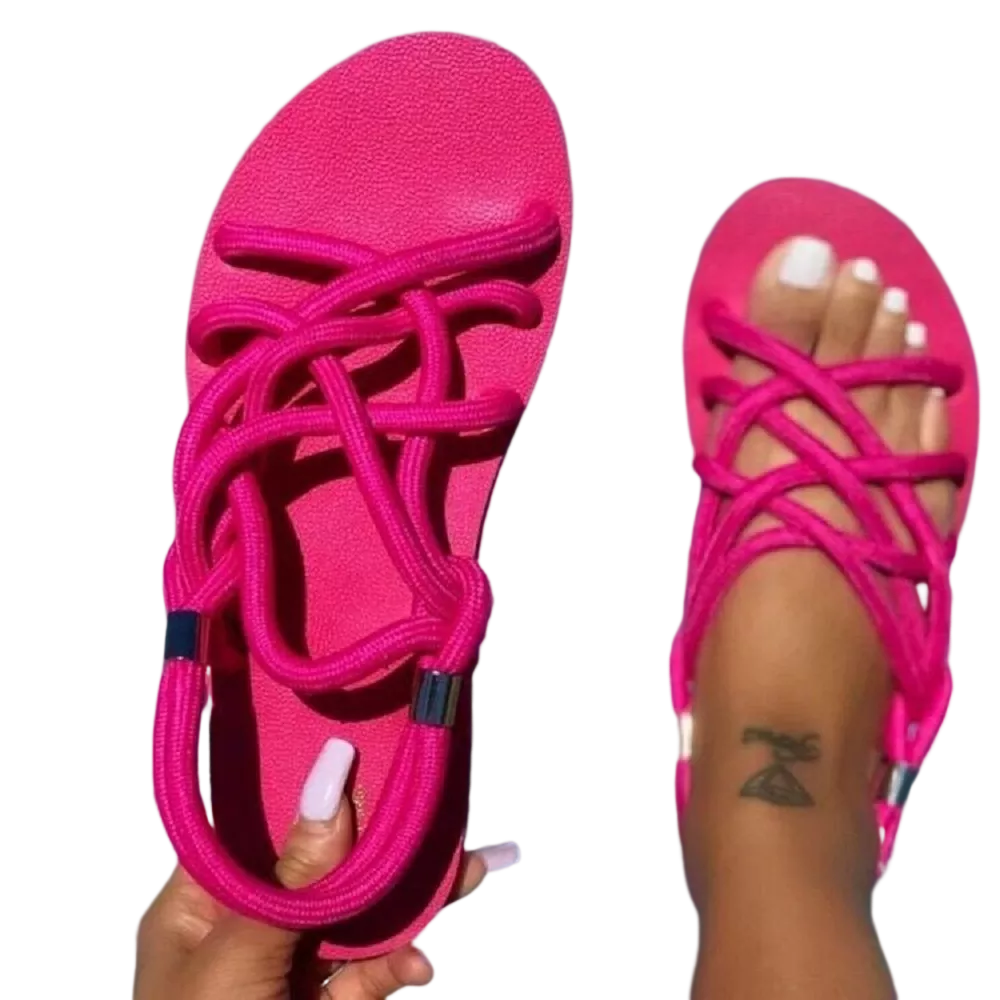 "Strap into Style" - Comfortable and Eye-Catching String-Maze Sandals for Women