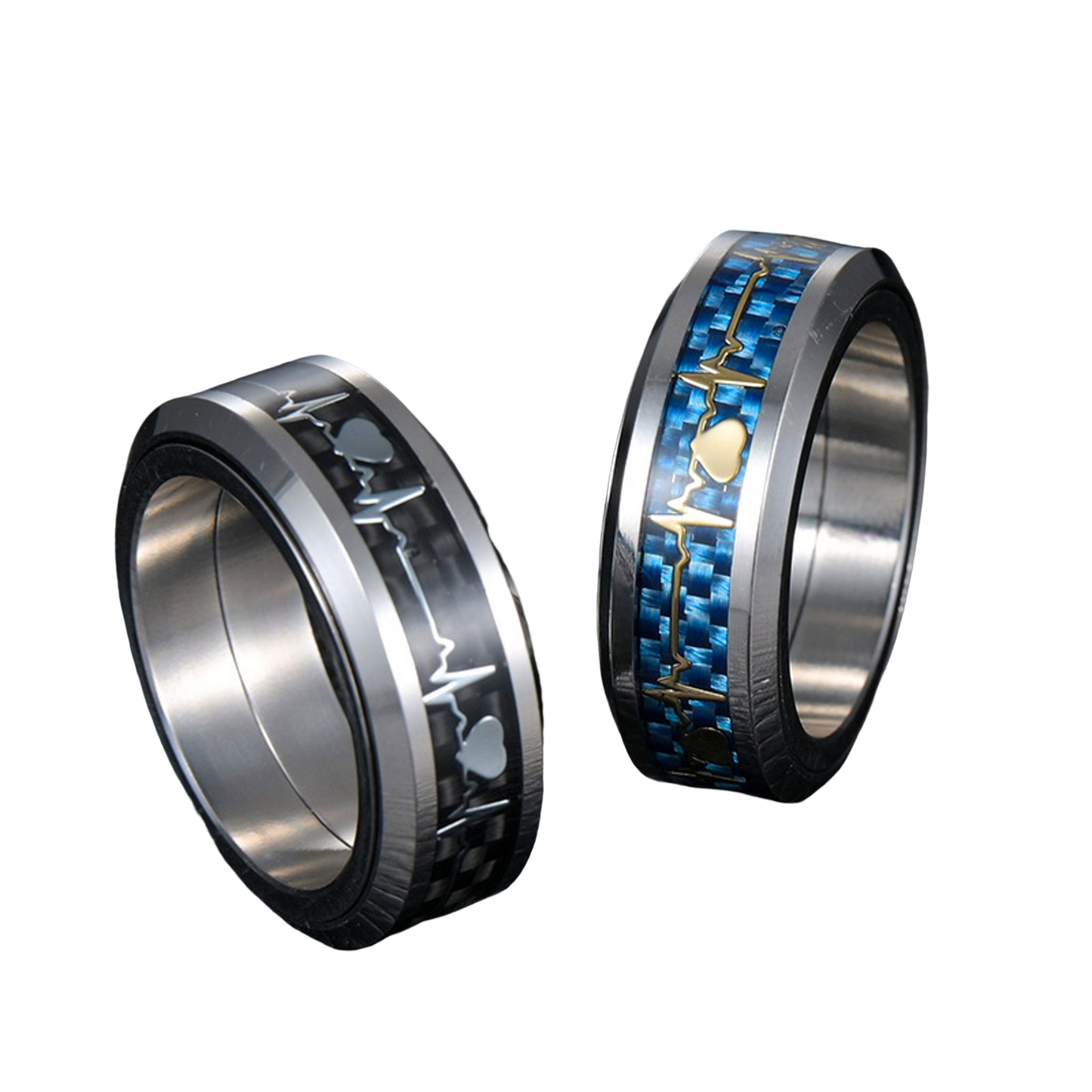 Pulse Beat Titanium Steel Decompression Rotating Anxiety Ring